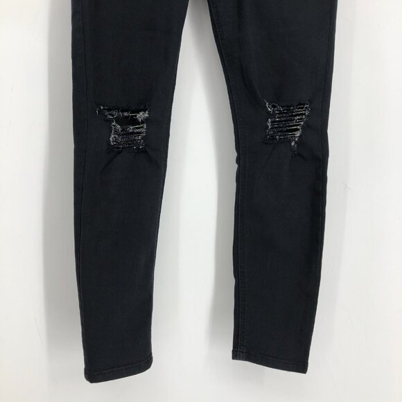 Topshop Black Distressed Knee Moto Jamie Skinny Jeans size 26 - Picture 6 of 16